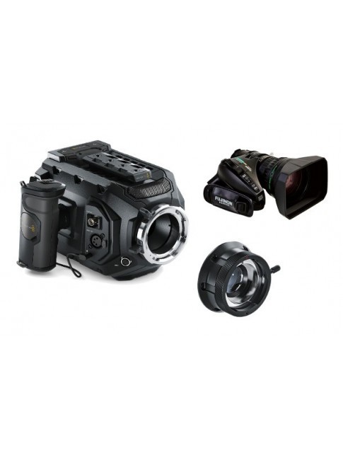Blackmagic URSA Mini 4.6K PL KIT con adattatore B4 e obiettivo zoom 20x Fujinon XA20sx8.5BRM-K3